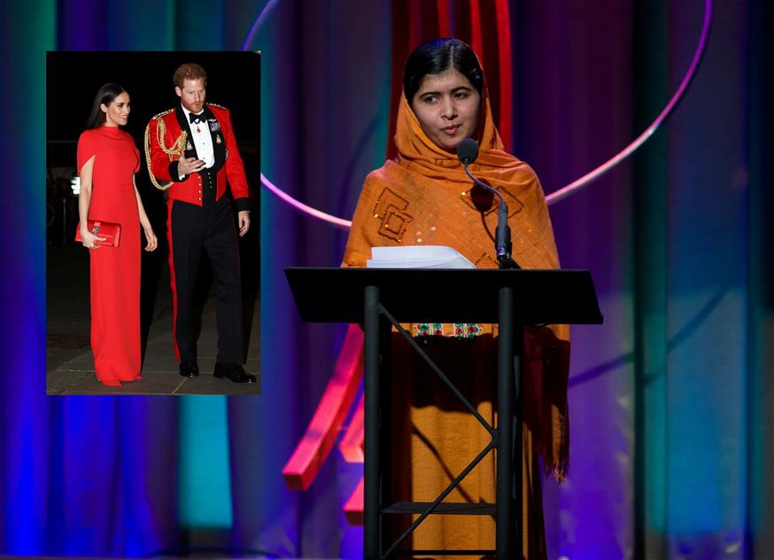 Μέγκαν Μαρκλ, Πρίγκιπας Χάρι και Μαλάλα Γιουσαφζα?ι (Copyright: AP Imges)
