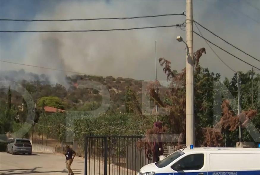 Φωτιά στο Κορωπί / video capture