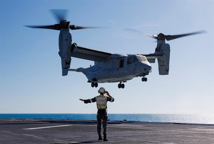 Αεροσκάφος Osprey  (SGT Andrew Sleeman/Royal Australian Navy via AP)
