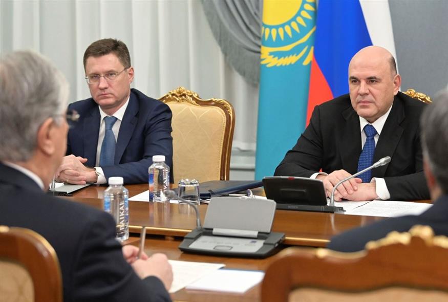 Συνάντηση αξιωματούχων της Ρωσία και του Καζακστάν (Alexander Astafyev/Pool Sputnik Government via AP)