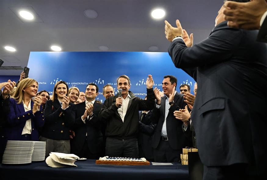 Μητσοτάκης στα γραφεία της ΝΔ/Eurokinissi (gallery)