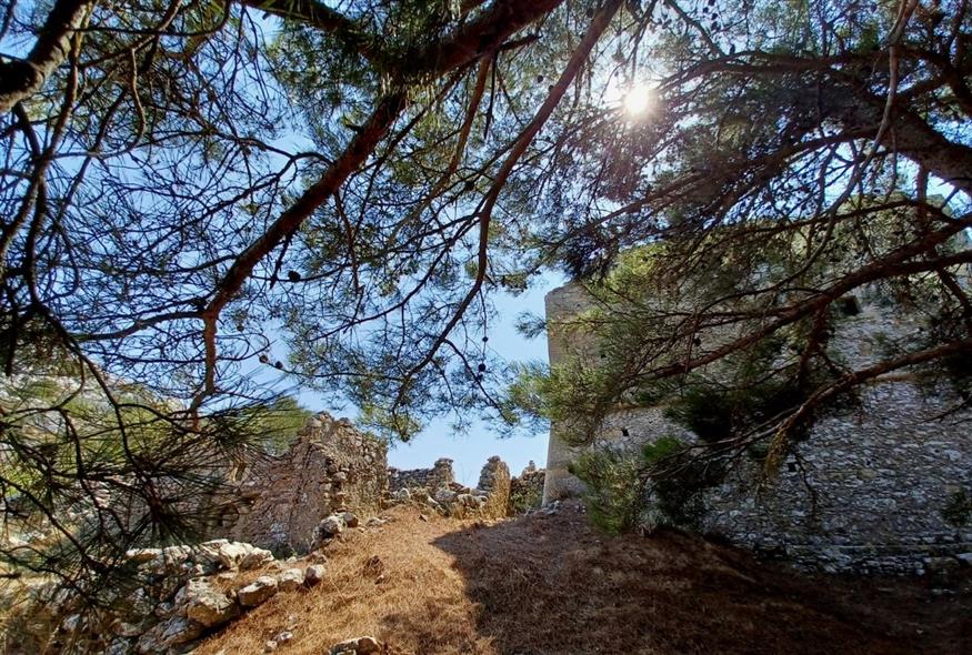 Ερείπια πυργόσπιτου στο μεσαιωνικό οικισμό της Βόιλας