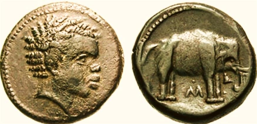 Νόμισμα που φέρεται να απεικονίζει τον Αννίβα