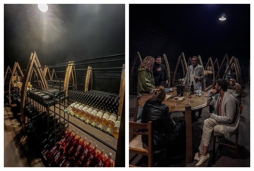 Achaia Clauss Ο χώρος που αποθηκεύονται οι φιάλες με τα κρασιά