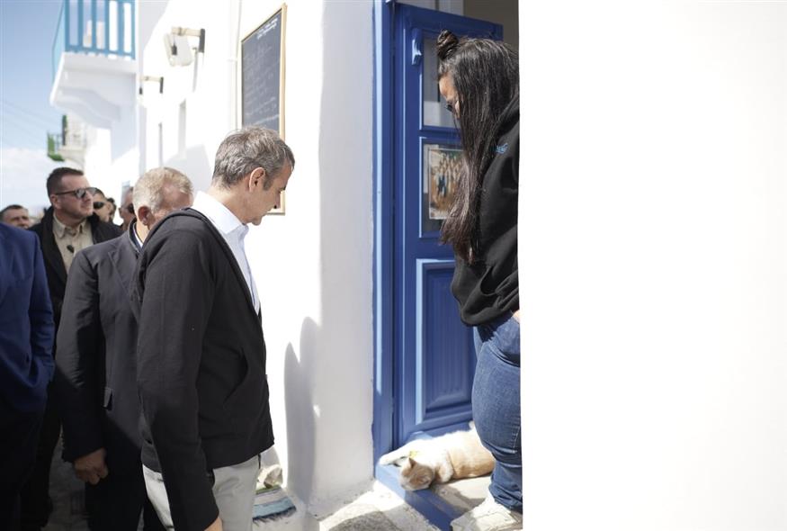 Κυριάκος Μητσοτάκης από την Αμοργό (EUROKINISSI)