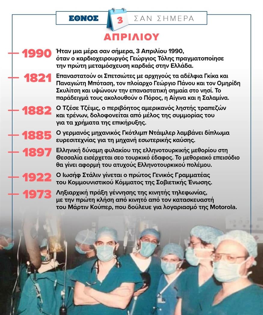 Σαν σήμερα 3 Απριλίου