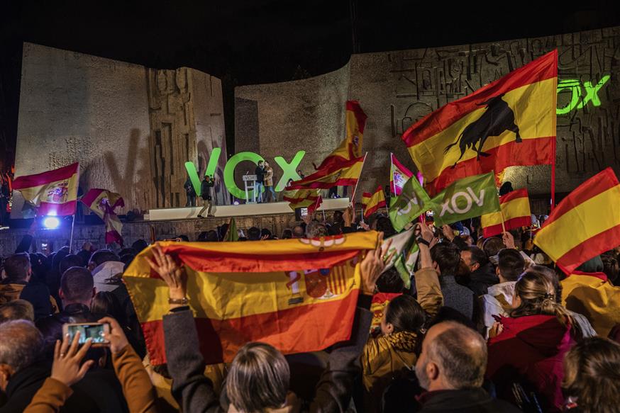 Ακροδεξιό κόμμα Vox στην Ισπανία/(AP Photo/Bernat Armangue)