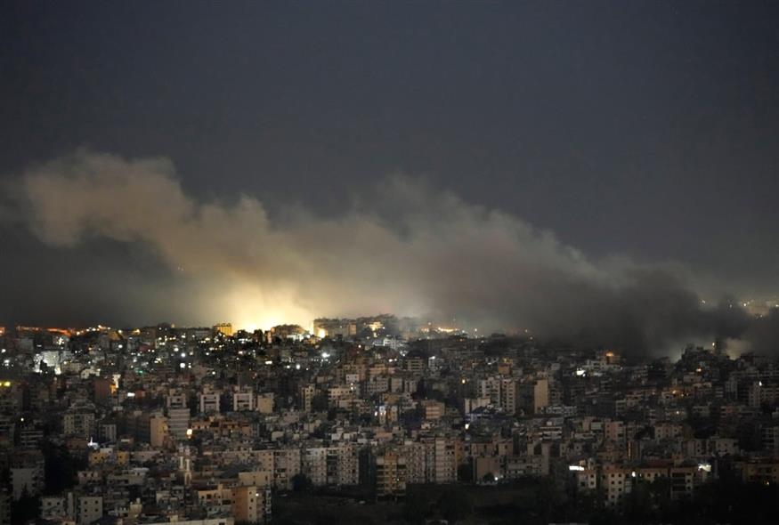 Ισραηλινό χτύπημα στη Βηρυτό (AP Photo/Hussein Malla)