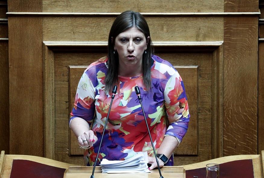 Η Ζωή Κωνσταντοπούλου στην προ ημερησίας συζήτηση στη Βουλή (Eurokinissi)