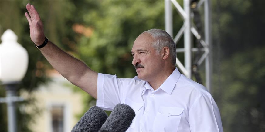 Ο πρόεδρος της Λευκορωσίας Αλεξάντερ Λουκασένκο (Maxim Guchek/BelTA Pool Photo via AP)
