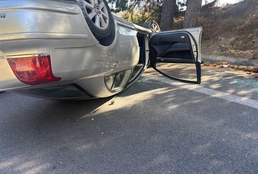 To αυτοκίνητο του ηλικωμένου σε στροφή στο Μήλεσι