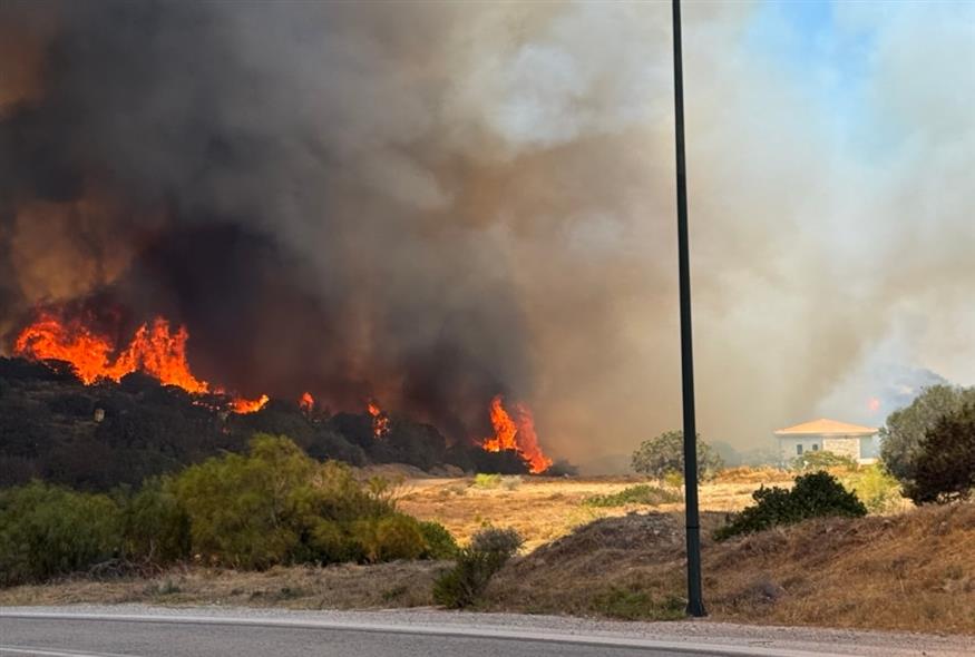 Φωτιά στην Παλαιά Φώκαια (Φωτογραφία που παραχώρησε στο ethnos.gr ο δήμαρχος Λαυρεωτικής)
