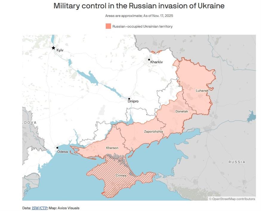 Χάρτης Ουκρανίας Axios Visuals