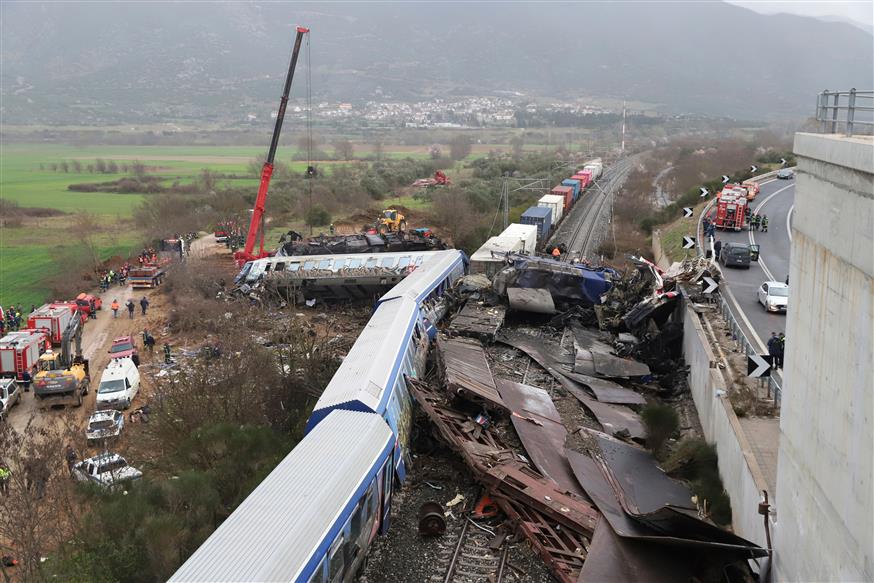 Σύγκρουση τρένων στα Τέμπη (AP Photo/Vaggelis Kousioras)