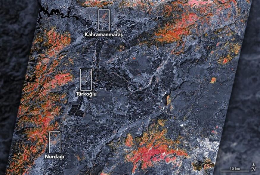 Χάρτης καταστροφών Τουρκία/ NASA