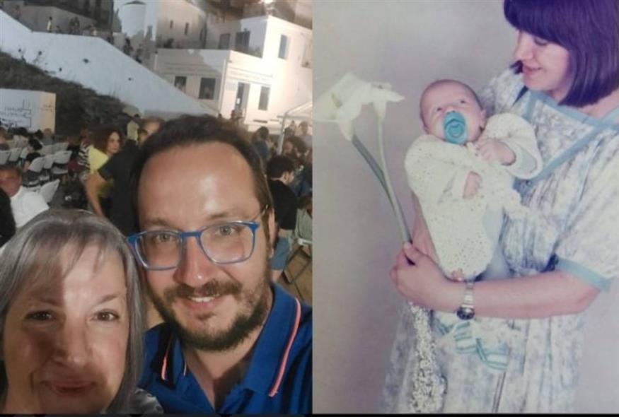 Ο Βασίλης Καλογήρου με τη μητέρα του