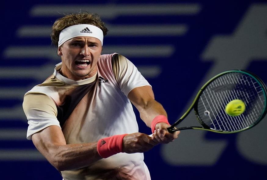 Ο Γερμανός τενίστας, Αλεξάντερ Ζβέρεφ σε στιγμιότυπο από αναμέτρηση στο τουρνουά τένις του Ακαπούλκο / AP Photo/Eduardo Verdugo
