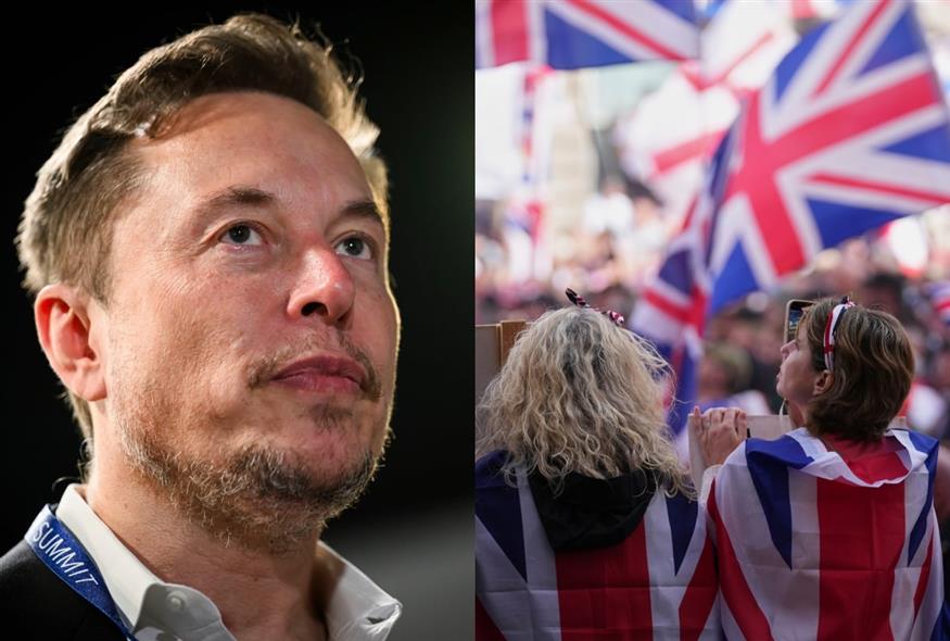 Λονδίνο: Δηλώσεις του Έλον Μασκ κατά τη διάρκεια ακροδεξιάς διαδήλωσης (AP)