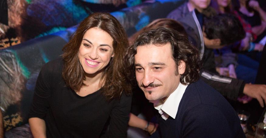 Ο ηθοποιός Βασίλης Χαραλαμπόπουλος και η σύζυγός του Λίνα Πρίντζου (Papadakis press)