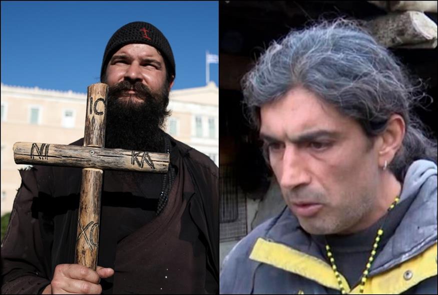 Ο «πατήρ Κλεομένης» και ο 45χρονος «παλαιοχριστιανός» (EUROKINISSI &amp; Screenshot)