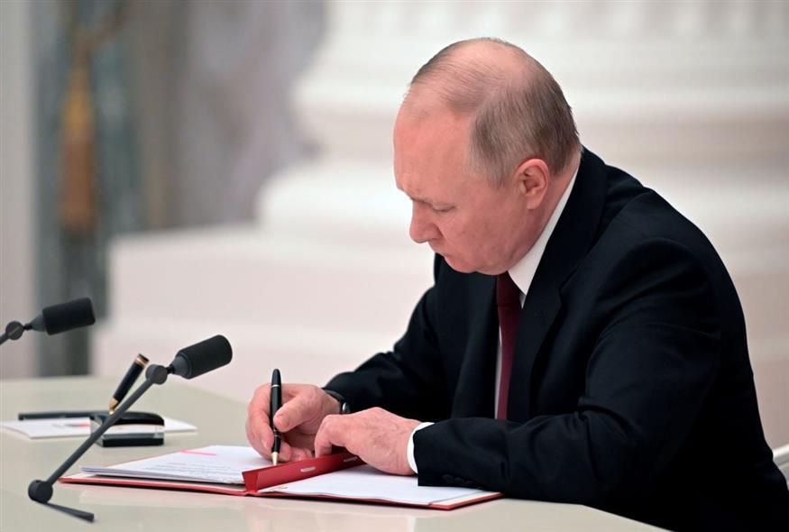 Ο Ρώσος πρόεδρος Βλαντίμιρ Πούτιν (Alexei Nikolsky, Sputnik, Kremlin Pool Photo via AP, File)