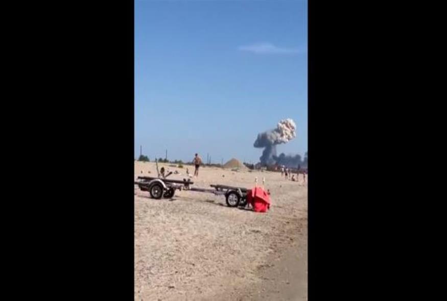 Έκρηξη σε αεροπορική βάση στην Κριμαία/capture