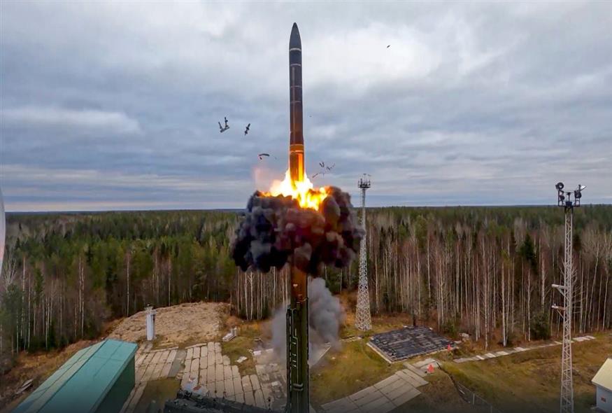 Δοκιμή βαλλιστικού πυραύλου στη Ρωσία - Φωτογραφία αρχείου (Russian Defense Ministry Press Service via AP, File)