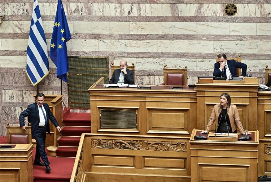 Ζωή Κωνσταντοπούλου και Άδωνις Γεωργιάδης (ΜΙΧΑΛΗΣ ΚΑΡΑΓΙΑΝΝΗΣ/EUROKINISSI)