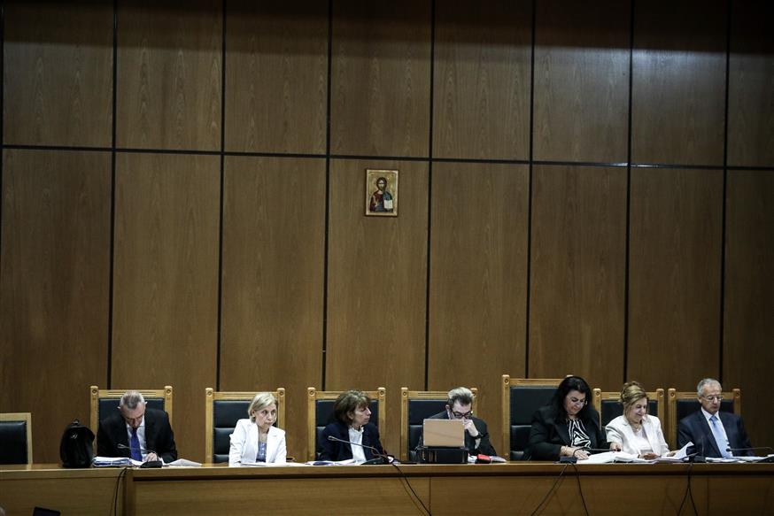 Οι δικαστές της δίκης της Χρυσής Αυγής (Copyright: Eurokinissi/Στέλιος Μίσινας)
