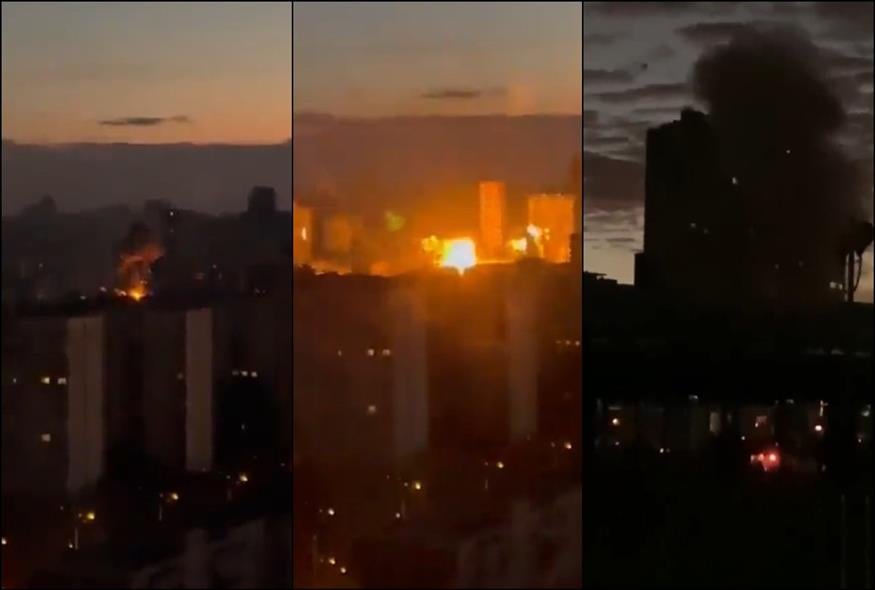 Συναγερμός στο κέντρο του Κιέβου - Ακούστηκαν τουλάχιστον δύο ισχυρές εκρήξεις (Screenshots/Twitter)