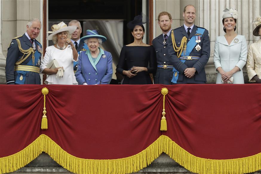 Members of the royal family/(AP Photo/Matt Dunham)