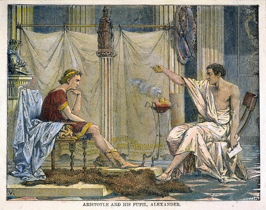 O Αριστοτέλης διδάσκει τον Αλέξανδρο
