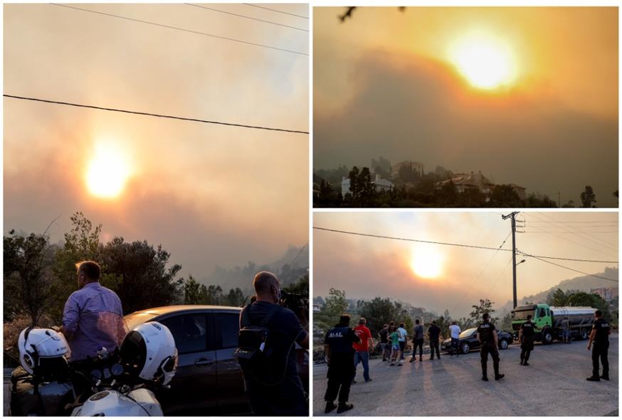 Στιγμιότυπα από τη μεγάλη φωτιά στο Ντράφι/Eurokinissi
