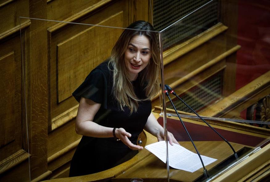 Η βουλευτής του ΣΥΡΙΖΑ, Ειρήνη Αγαθοπούλου (EUROKINISSI)