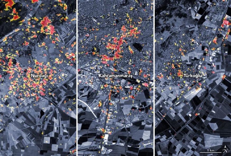 Χάρτης καταστροφών Τουρκία/ NASA
