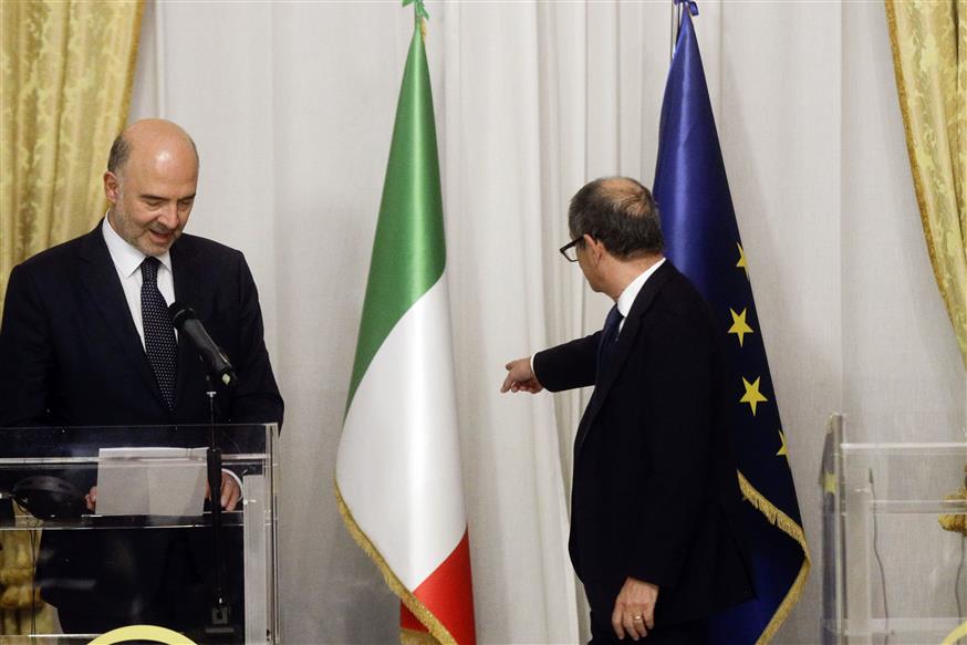 Giovanni Tria & Pierre Moscovici/(AP Photo/Gregorio Borgia)