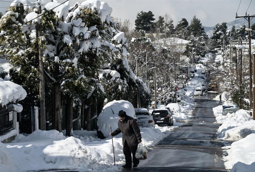 ΧΙΟΝΙΑ ΣΤΗ ΡΟΔΟΠΟΛΗ ΤΟΥ ΔΗΜΟΥ ΔΙΟΝΥΣΟΥ (ΜΙΧΑΛΗΣ ΚΑΡΑΓΙΑΝΝΗΣ/EUROKINISSI)