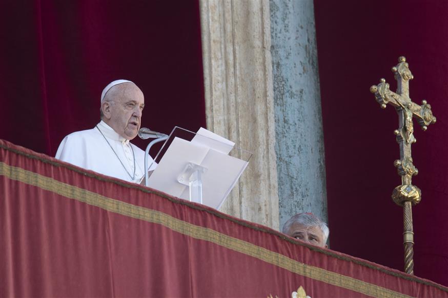 Ο Πάπας στην πλατεία του Αγίου Μάρκου/(AP Photo/Alessandra Tarantino)