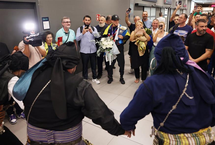 Αφιξη του Γιώργου Κουγιουμτζίδη από το παγκόσμιο πρωτάθλημα 2025 στο Ζαγκρεμπ