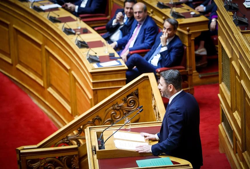 Ο Νίκος Ανδρουλάκης στη Βουλή  (ΓΙΩΡΓΟΣ ΚΟΝΤΑΡΙΝΗΣ/EUROKINISSI)