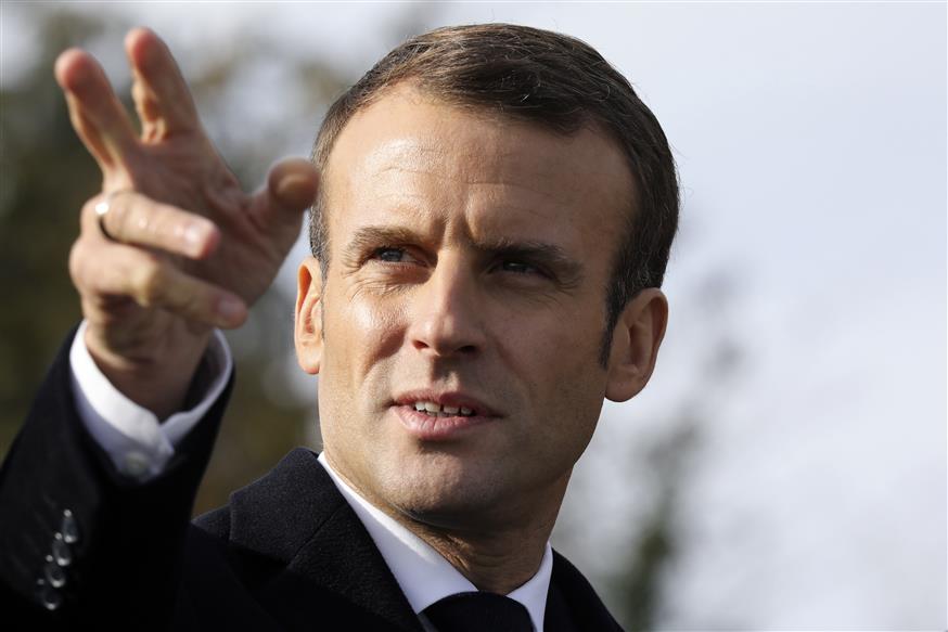 Ο Γάλλος πρόεδρος (Ludovic Marin, Pool via AP)