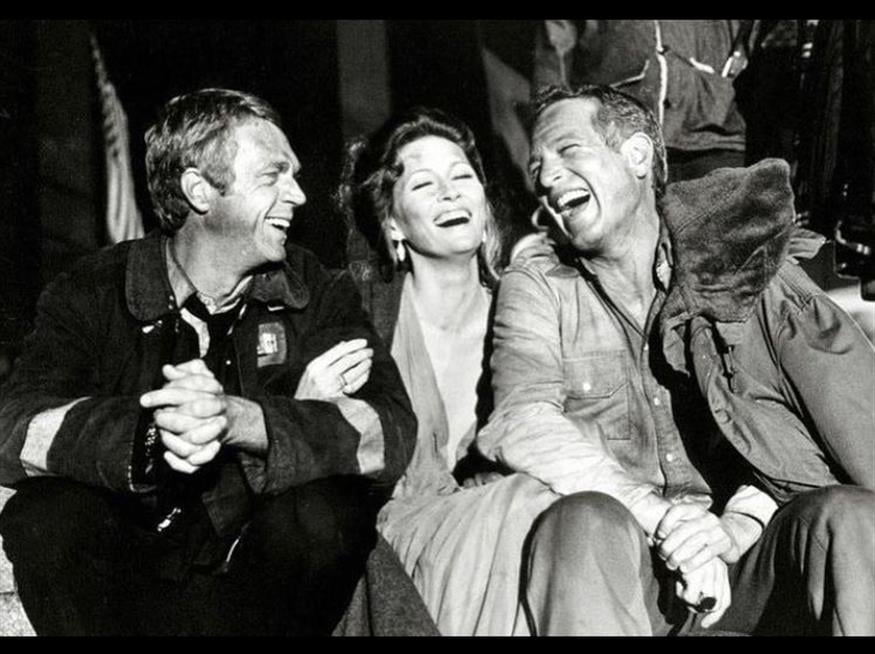 Μακουίν, Ντάναγουεϊ και Νιούμαν στο «The Towering Inferno», 1974 (Instagram orlando.suero)
