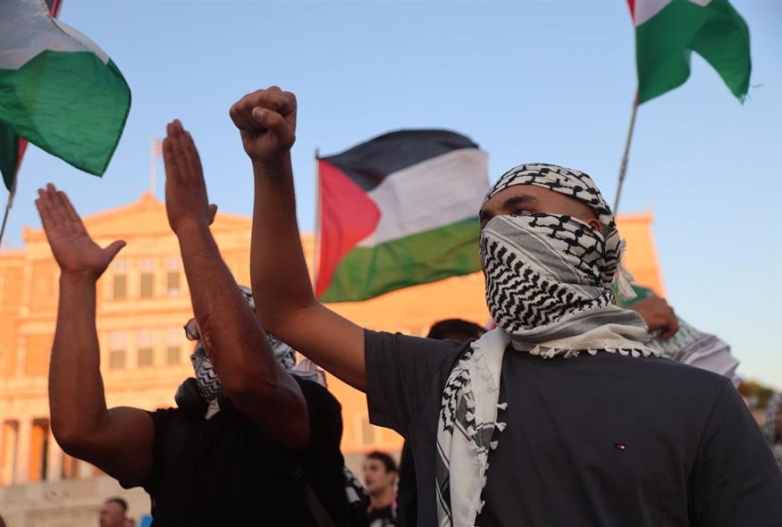 Διαδηλώσεις για την Παλαιστίνη σε Αθήνα και Θεσσαλονίκη (EUROKINISSI)