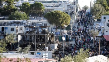 Η Μόρια την επομένη της καταστροφής (eurokinissi)