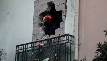 Καταληψίας παρακολουθεί τις κινήσεις της ΕΛΑΣ μέσα από το κτίριο